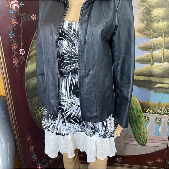 East 5th Black Leather Jacket Small - Picture 5 of 9